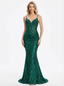 Sparkly Sequins Spaghetti Straps  Mermaid Prom Dress Formal Gown