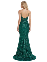 ChicSew Sparkly Sequins Spaghetti Straps Seqin Mermaid Prom Dress Formal Gown