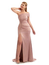 Stretch Sleek Satin Neutral Mermaid Bridesmaid Dress