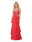 Elegant Scoop A-Line Chiffon Ruffle Lace Applique Long Mother Of The Bride Dresses