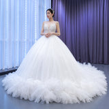 ChicSew Luxurious Spaghetti Straps Beaded Ball Gown Wedding Dress