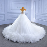 ChicSew Luxurious Spaghetti Straps Beaded Ball Gown Wedding Dress