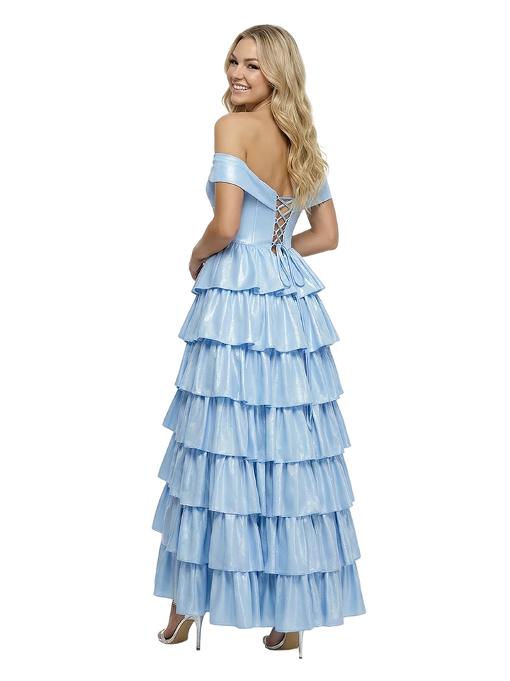 ChicSew Stunnning Sweetheart A-line Layered Satin Long Prom Ball Gown