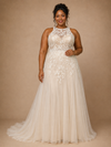 ChicSew Elegant High Neck A-Line Sleeveless Lace Tulle Maxi Wedding Dress