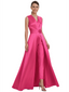 Classy Mother of The Bride Pantsuit OverskirtV-Neck Floor-Length Satin Modern Formal Wedding Guest Outfit for Moms