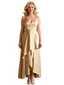 Elegant V-Neck Sleeveless Ruffles Satin A-Line Ankle-Length Mother Of The Bride Dresses