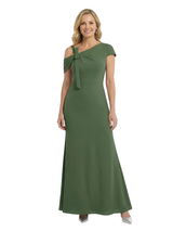 Chicsew Elegant Chiffon Short Sleeve Floor-Length Mermaid Formal Mother Of The Bride Gown