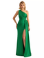Sexy Ones Shoulder Side Slit Jersey Mermaid Floor Length Evening Formal Dresses