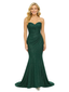 Sparkly Sweetheart Glitter Jersey Mermaid Ruched Evening Prom Dresses