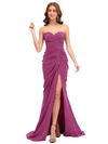 Sexy Sweetheart Ruffles Chiffon Mermaid Floor-Length Mother of The Bride Dresses