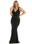Shiny Spaghetti Straps Mermaid Glitter Jersey Lace Up Back Maxi Formal Dresses For Women