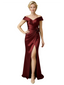 Elegant V-Neck Cap Sleeves Ruching Side Slit Mermaid Mother Of The Bride Dresses