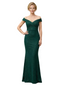 Elegant Off Shoulder V-Neck Mermaid Glitter Jersey Floor-Length Mother Of The Bride Dresses