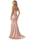 ChicSew Elegant Cold Shoulder Corset Bodice Ruched Satin Mermaid Maxi Formal Evening Gown