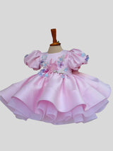 Lace Beaded Flower Girl Dresses Ball Gown Hand Made Flowers Little Girl Vintage Girl Dresses Gowns