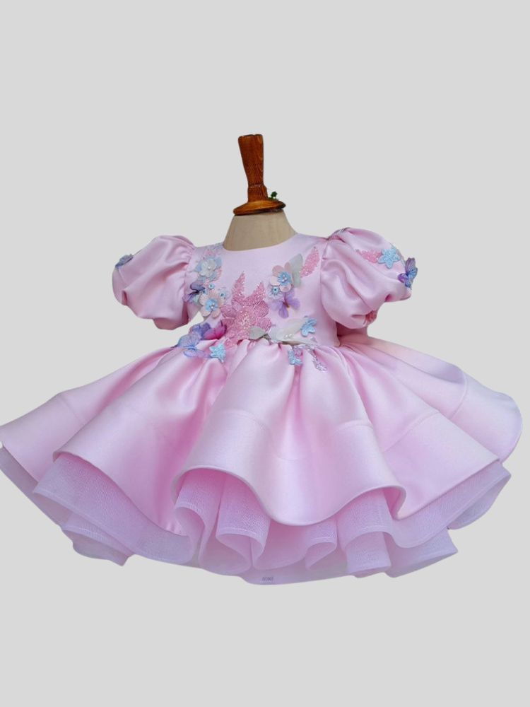 Lace Beaded Flower Girl Dresses Ball Gown Hand Made Flowers Little Girl Vintage Girl Dresses Gowns