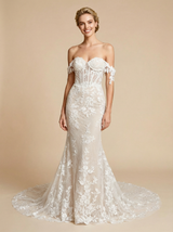 Mermaid Off Shoulder Sweetheart Maxi Long Lace Mermaid Wedding Dresses Online