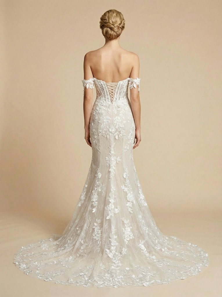 Mermaid Off Shoulder Sweetheart Maxi Long Satin Wedding Dresses Online