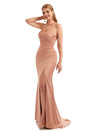 Sexy Strapless Sweetheart Side Slit Long Satin Unique Bridesmaid Dresses Online