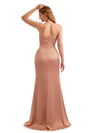 Sexy Strapless Sweetheart Side Slit Long Satin Unique Bridesmaid Dresses Online