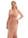 Sweetheart Strapless Satin Black Bridesmaid Dress