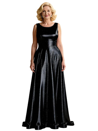 Sparkly Scoop Sleeveless A-line Floor Length Mother of the Brides Dresses