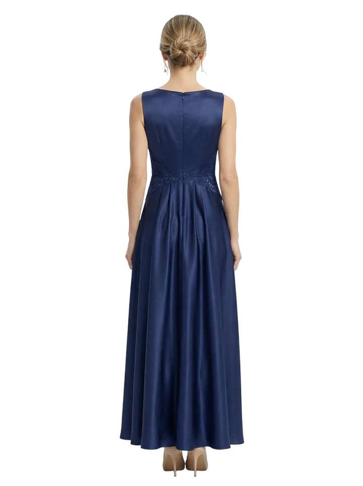Chicsew Elegant Sleeveless Lace Appliques Satin A-Line Mother Of The Bride Dresses
