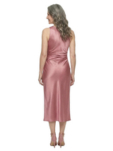 ChicSew Jewel Sleeveless Satin Tea Length Sophisticated Mother of the Bride Dress