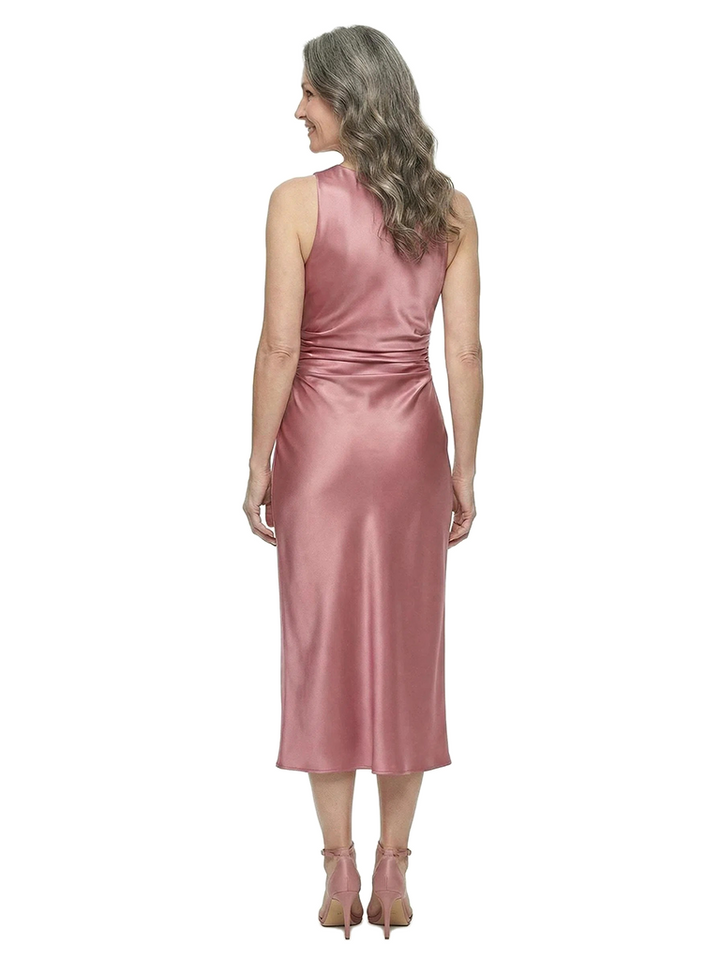 ChicSew Jewel Sleeveless Satin Tea Length Sophisticated Mother of the Bride Dress