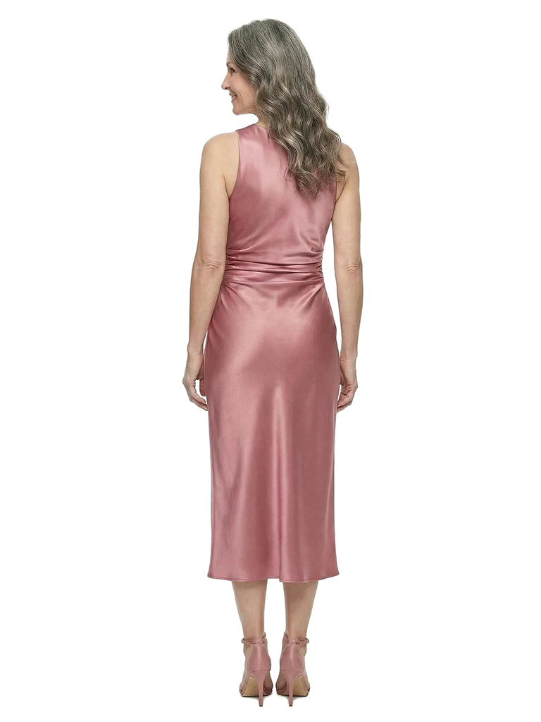 ChicSew Jewel Sleeveless Satin Tea Length Sophisticated Mother of the Bride Dress
