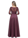 ChicSew Square 3/4 Sleeves  Lace Applique Satin A-Line Mother of the Bride Dress
