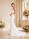ChicSew Elegant Sweetheart Mermaid Crepe Floor-Length Wedding Dress With Button