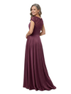 ChicSew Jewel Short Sleeve Satin Mother of the Bride Dress A-Line Formal Gown