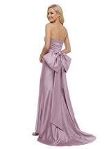 Sexy Sleeveless Straight Across Ruched Bow Knot Floor-Length Satin Mother Of The Bride Dresses