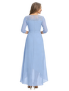 ChicSew Elegant Chiffon Illusion Lace Ruffle High-Low Mother Of The Groom Gown With Long Sleeves