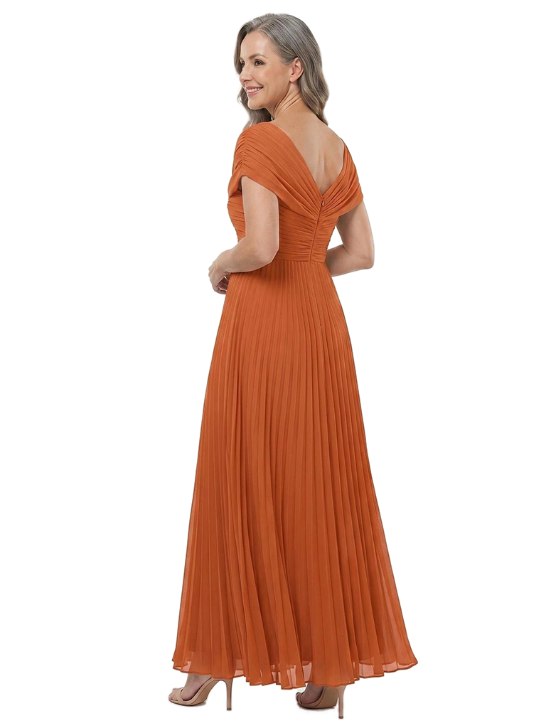 ChicSew V-Neck Pleats Chiffon A-Line Floor-Length Mother Of The Bride Dress
