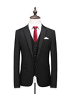 Black 2 pieces Men‘s Suit Slim Fit Flat Double Breasted Peak Lapel Tuxedo CN504