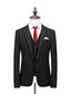 Black 2 pieces Men‘s Suit Slim Fit Flat Double Breasted Peak Lapel Tuxedo CN504