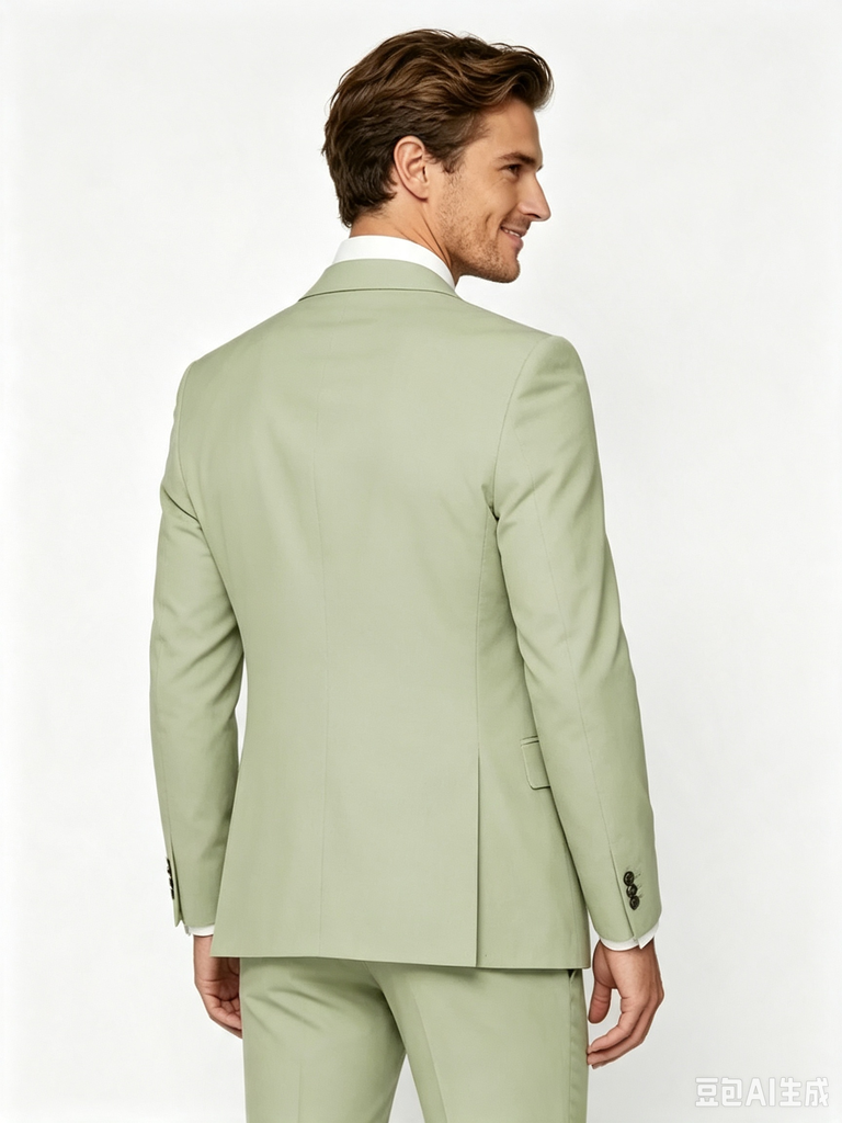 Classic 3 Piece Sage Men's Suit with Regular Fit and Sophisticated Peak Lapel