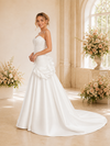ChicSew Fancy Sweetheart Satin Ruffled Long A-Line Wedding Dress With Beading