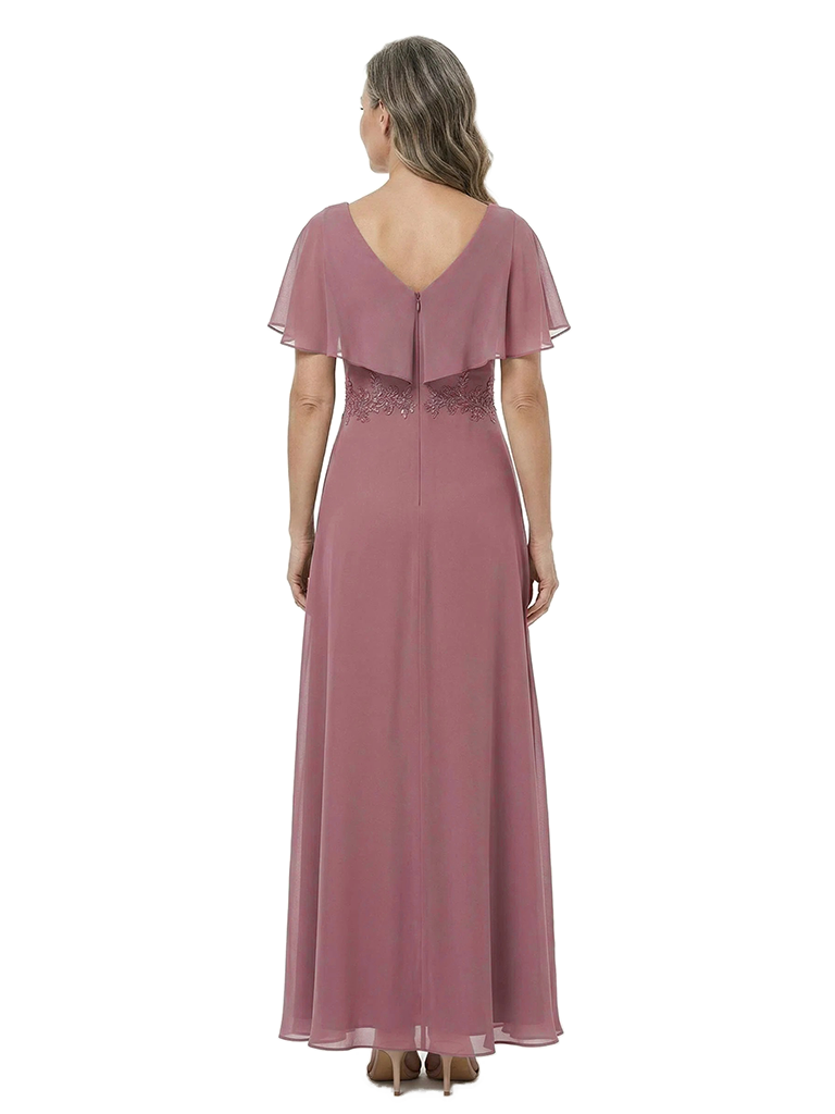 ChicSew Pretty Short Sleeves V-Neck Chiffon Ankle-length Mother Of The Bride Dresses