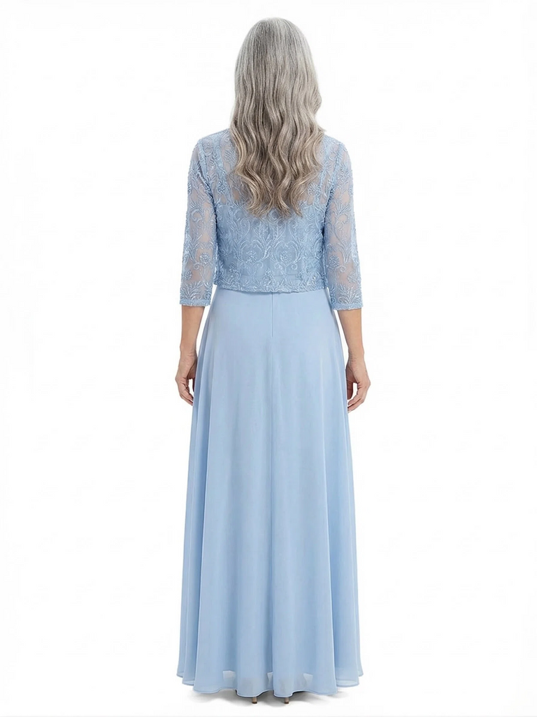 ChicSew Trendy Chiffon A-Line Scoop Mother Of The Groom Dresses With Lace Jacket