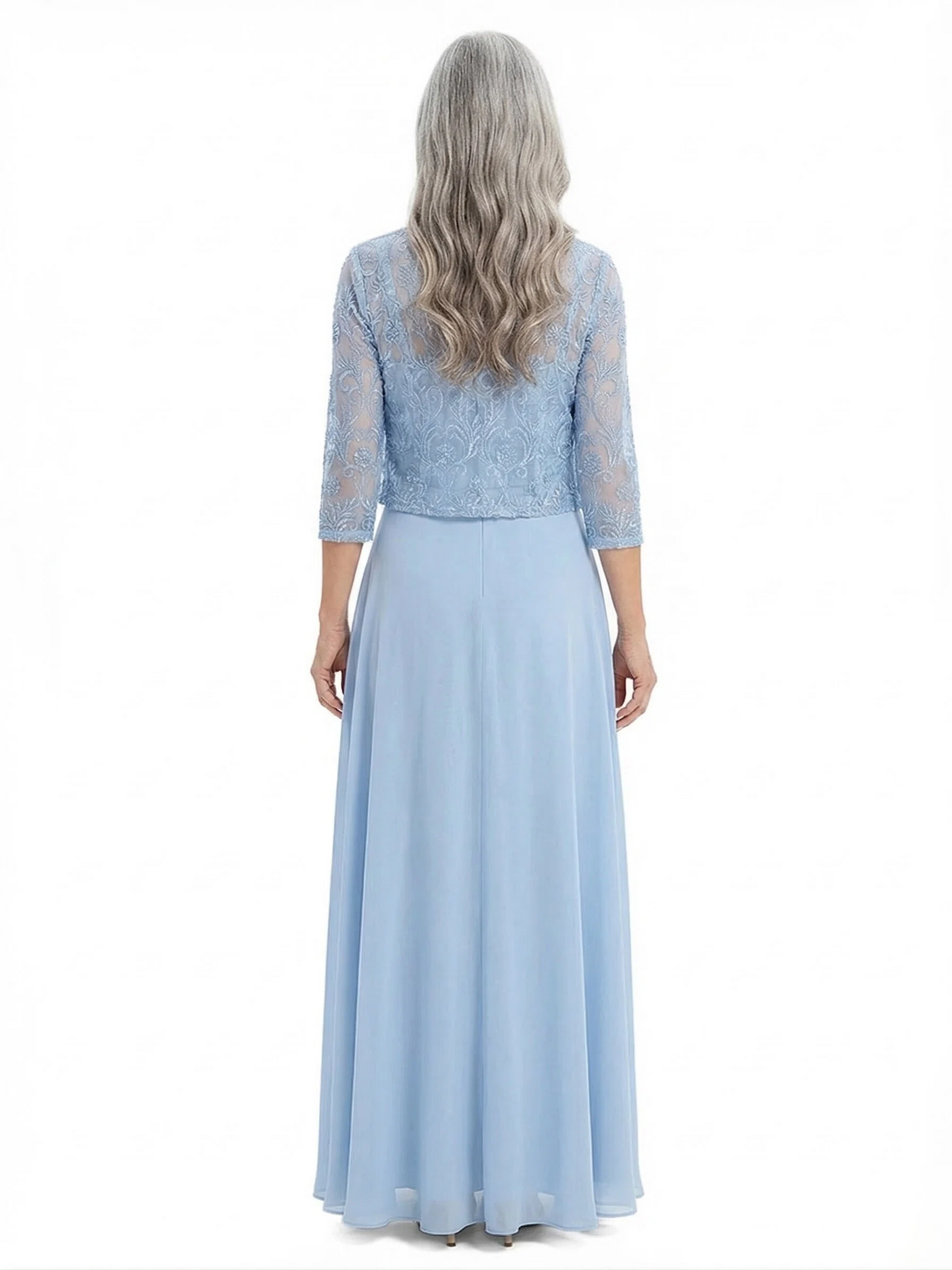 ChicSew Trendy Chiffon A-Line Scoop Mother Of The Groom Dresses With Lace Jacket