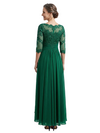 ChicSew Elegant High-Low Lace Half Sleeves Mother Of The Bride Dress A-Line Chiffon Lace Illusion Neckline