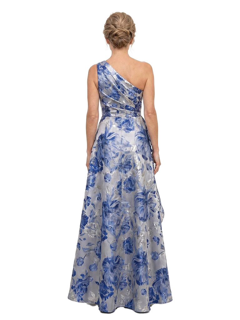 Chicsew Floral One Shoulder Ruched Floor-Length A-Line Mother of The Bride Dresses