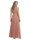 ChicSew Modern Pleated Sleeveless Chiffon V-Neck A-Line Mother Of The Bride Dresses Ankle-Length