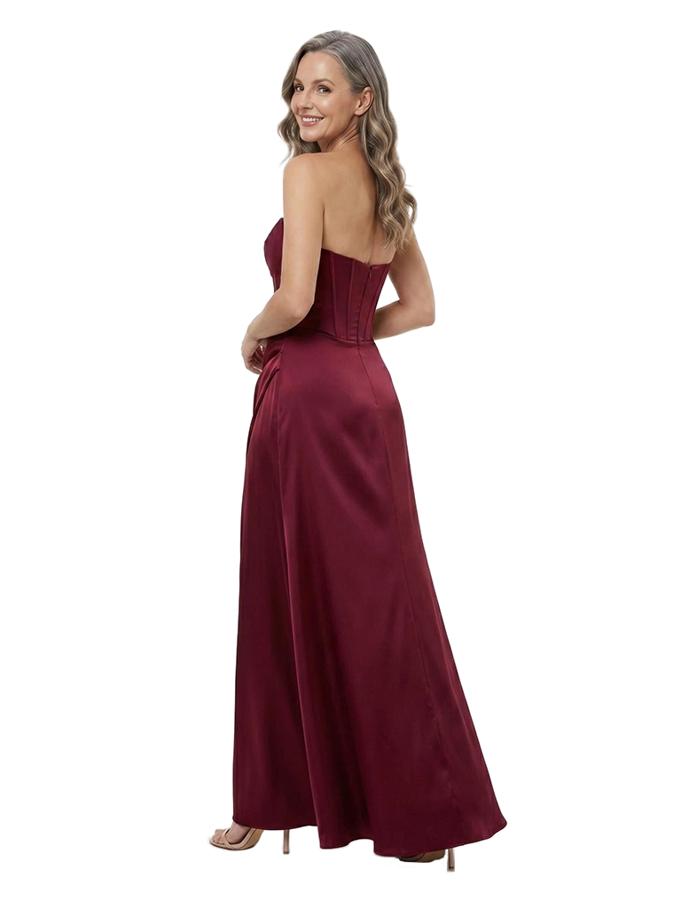 ChicSew Fancy Strapless Sweetheart Satin Mermaid Mother Of The Bride Formal Gown