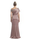 ChicSew Fancy Cape Neckline Beaded Silky Satin Mermaid Mother Of The Groom Evening Gowns