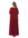ChicSew Pretty Cold Shoulder Chiffon Overlay Beaded Floor Length Casual Elegant Mother of the Groom Gown