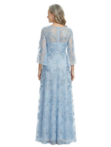 ChicSew Modern Lace A-Line Mother Of The Groom Gown With Lace Long Sleeve